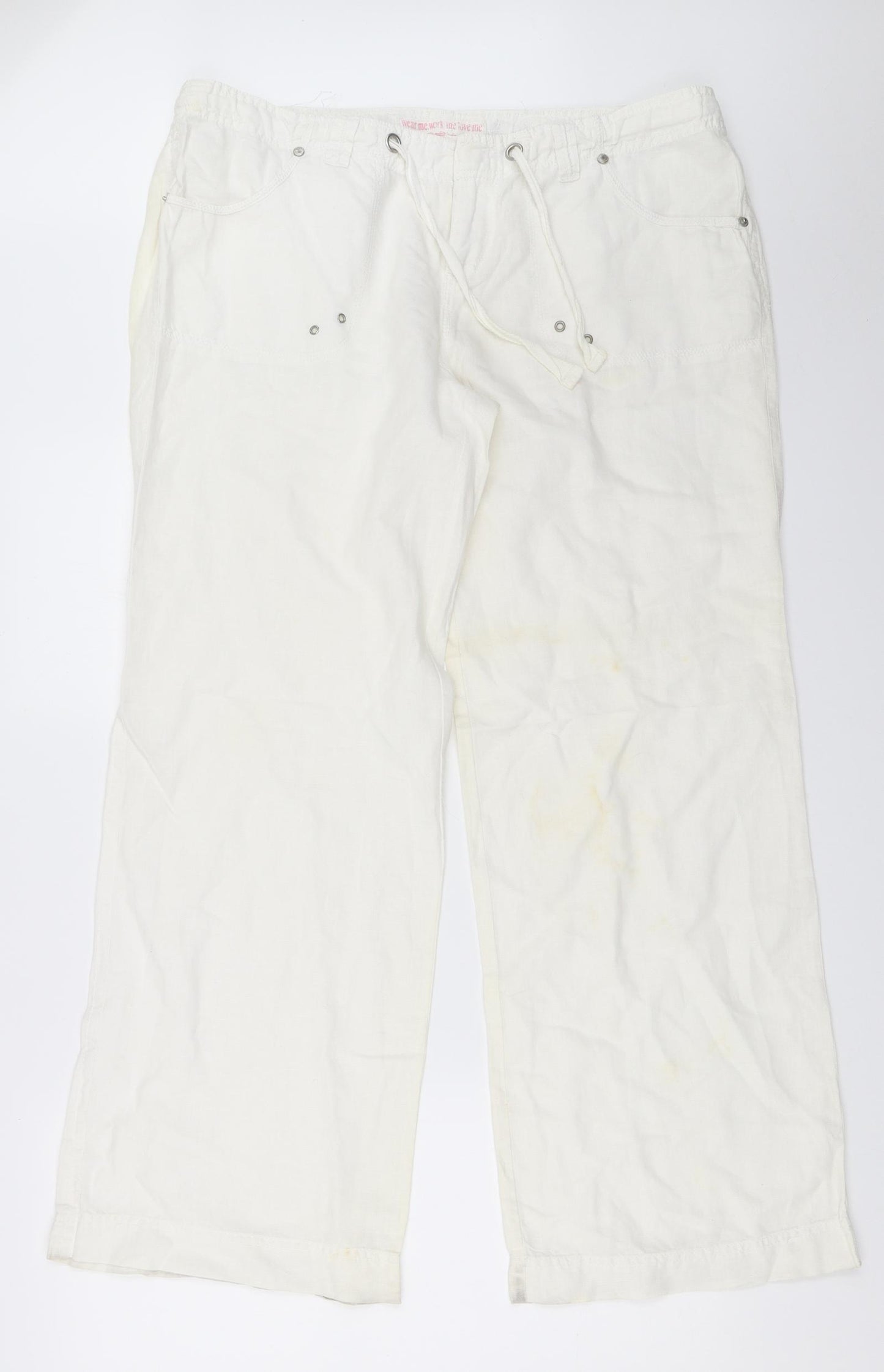 New Look Womens White   Trousers  Size 16 L30.5 in