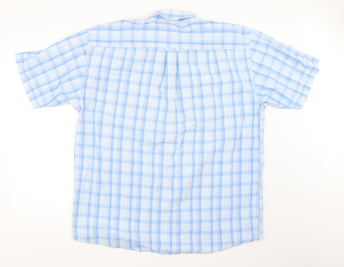 Maine New England Mens Blue Check   Button-Up Size XL