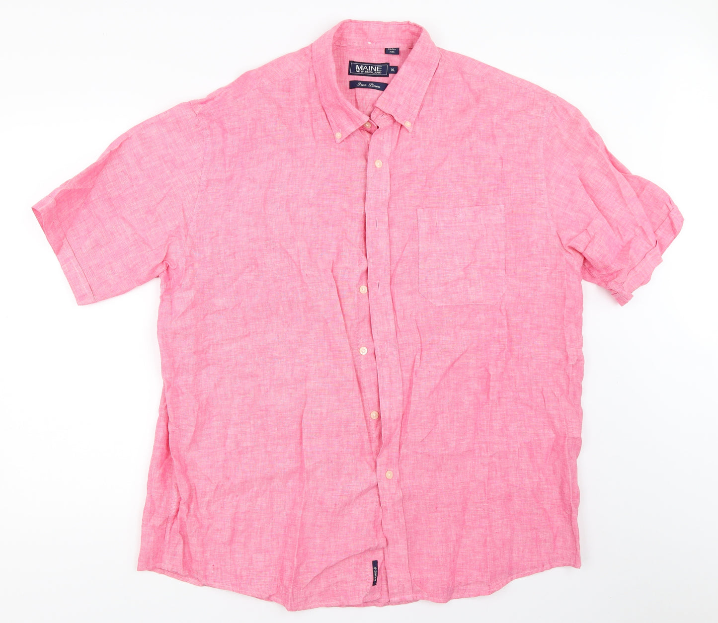 Maine New England Mens Pink    Button-Up Size XL