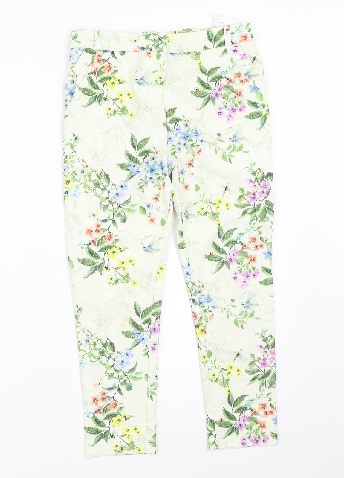 NEXT Girls Green Floral  Capri Trousers Size 9 Years