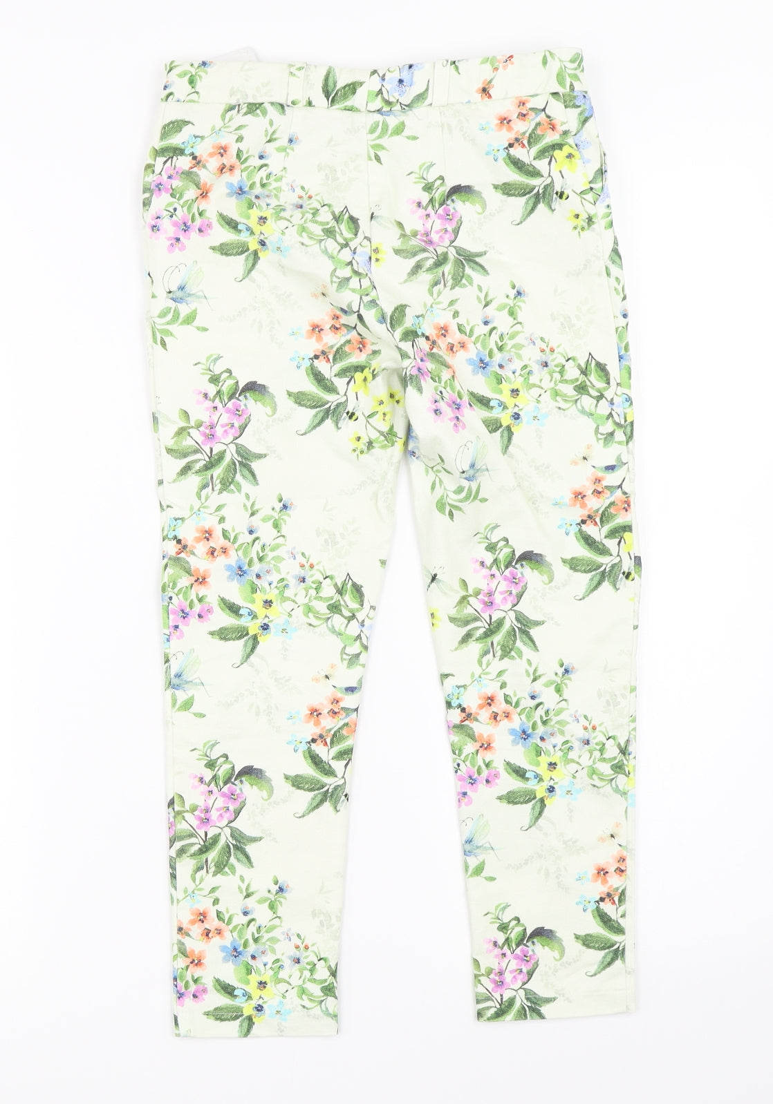 NEXT Girls Green Floral  Capri Trousers Size 9 Years