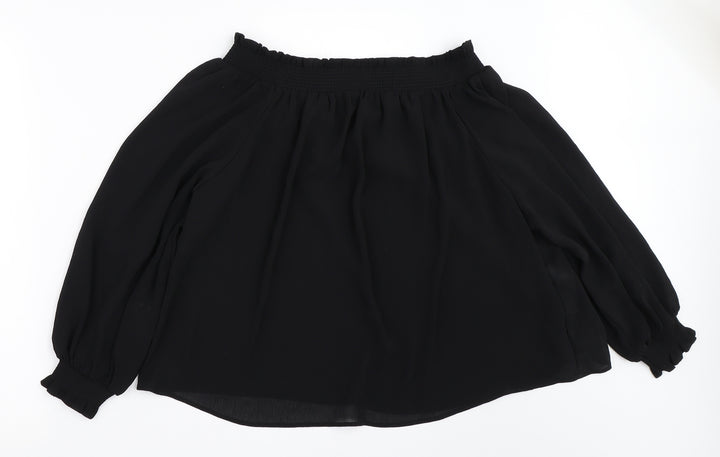 New Look Womens Black Basic Blouse Size 10