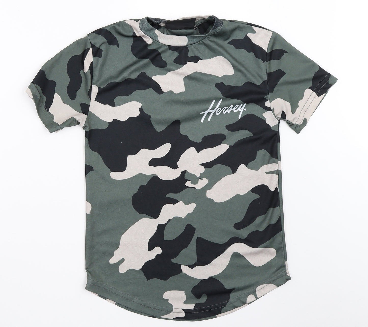 Beck & Hersey Boys Green Camouflage  Basic T-Shirt Size 11-12 Years