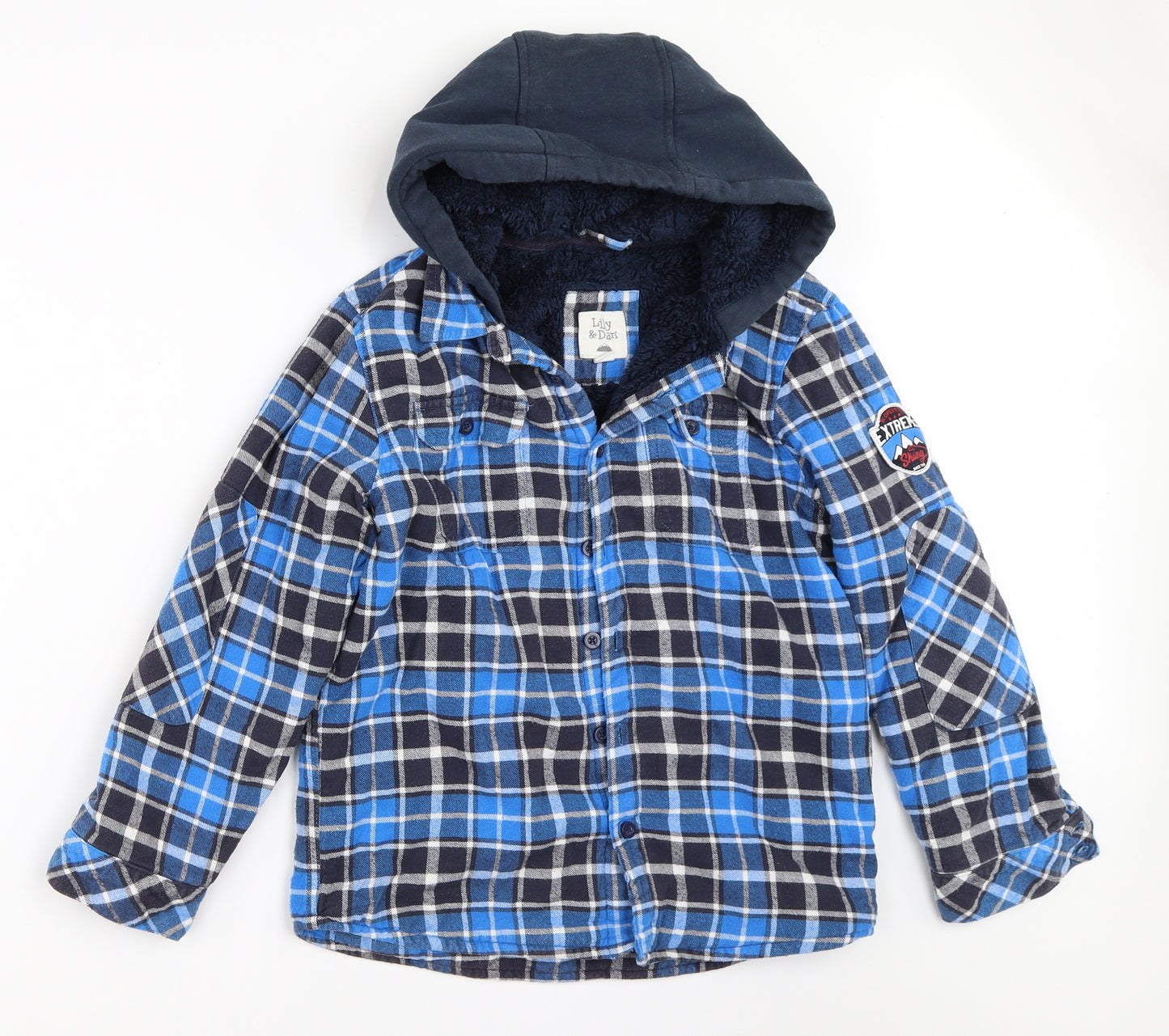Lily & Dan Boys Blue Check  Shirt Jacket Jacket Size 11-12 Years