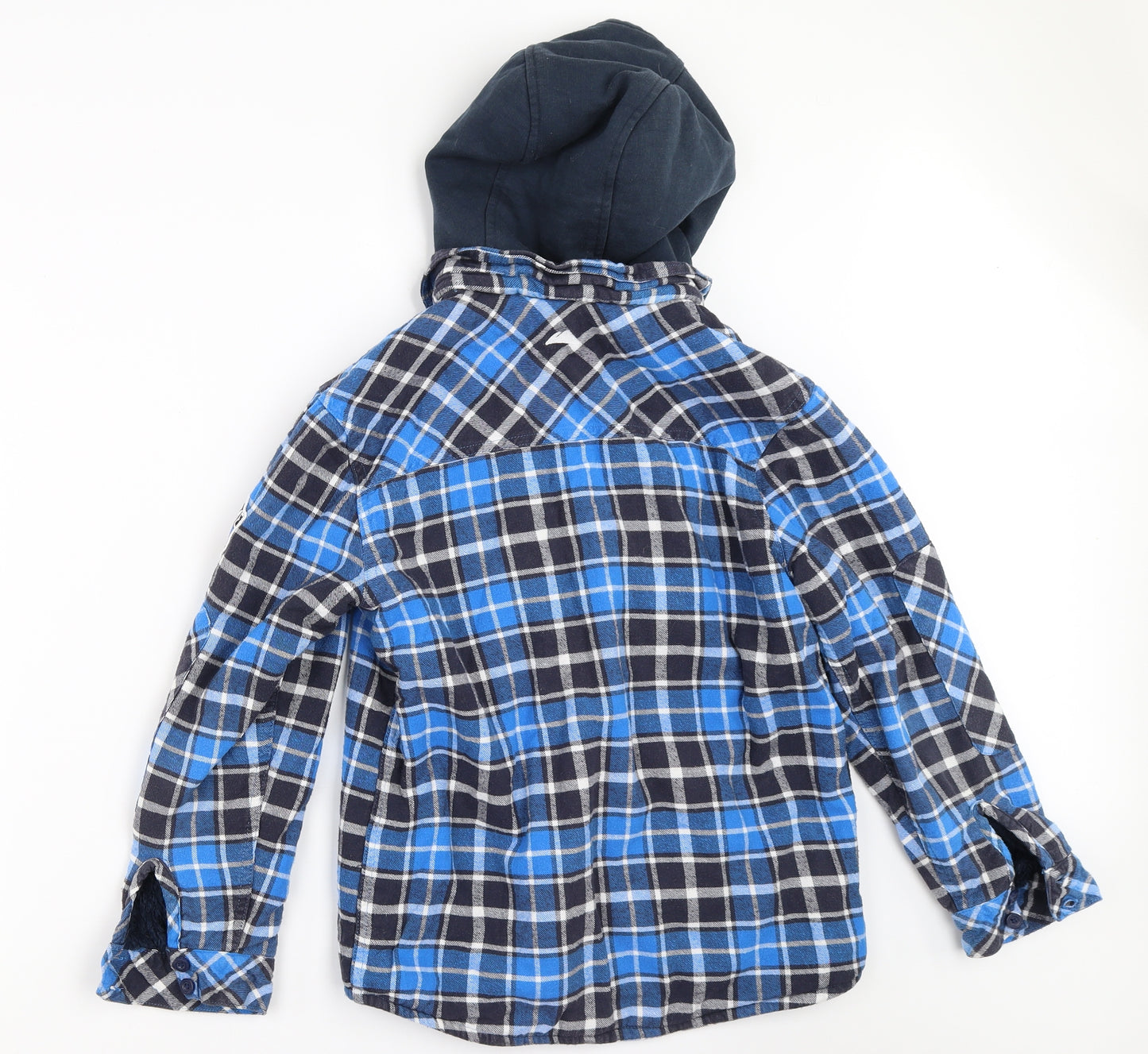 Lily & Dan Boys Blue Check  Shirt Jacket Jacket Size 11-12 Years