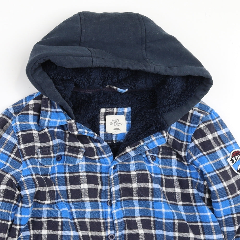 Lily & Dan Boys Blue Check  Shirt Jacket Jacket Size 11-12 Years