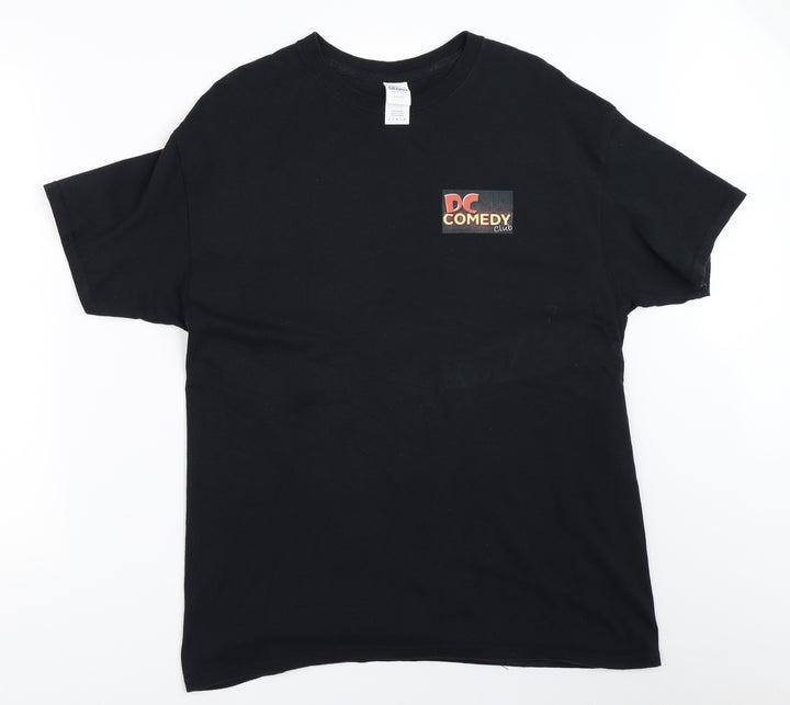 Gildan Mens Black T-Shirt Size L - dc comedy club