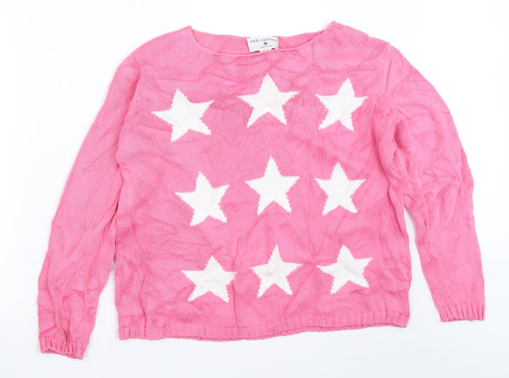 Rick Cardona Womens Pink Pullover Jumper Size 14