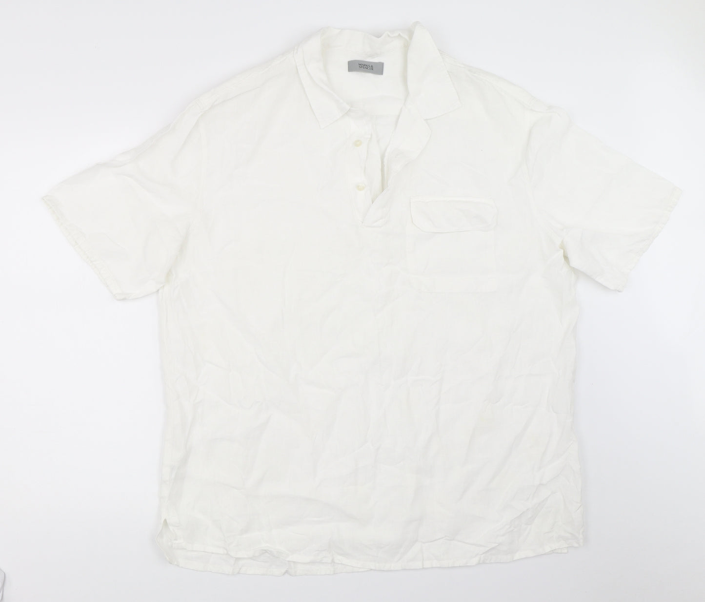 Marks and Spencer Mens White    T-Shirt Size XL