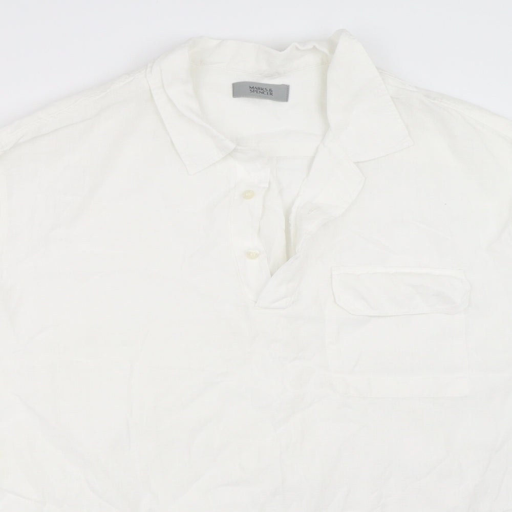 Marks and Spencer Mens White    T-Shirt Size XL