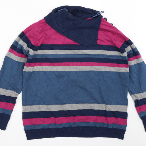 Country Casuals Womens Blue Striped  Pullover Jumper Size M