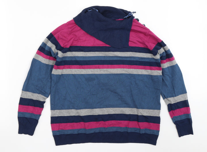 Country Casuals Womens Blue Striped Pullover Jumper Size M