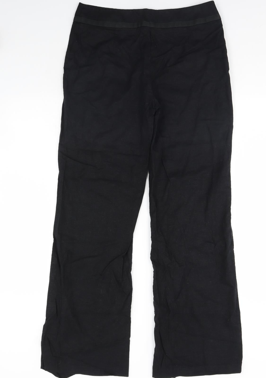 m&s Womens Black   Trousers  Size 12 L32 in