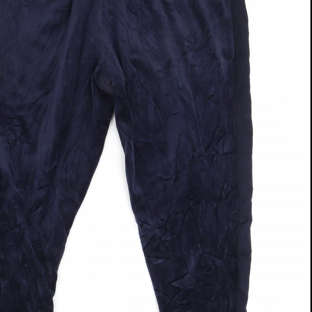 Papaya Womens Blue Solid Velour Babydoll Pyjama Pants Size XL