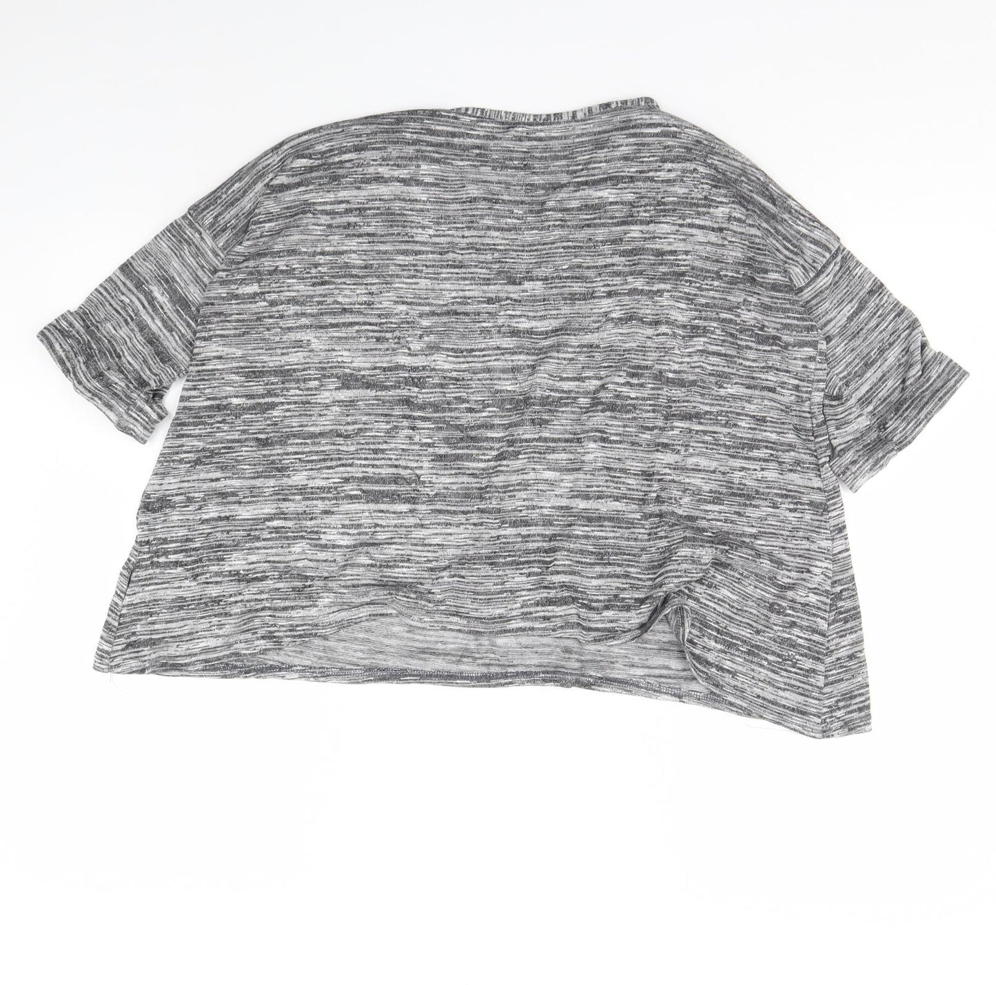Blooming Marvellous Womens Grey Striped  Cropped T-Shirt Size 10