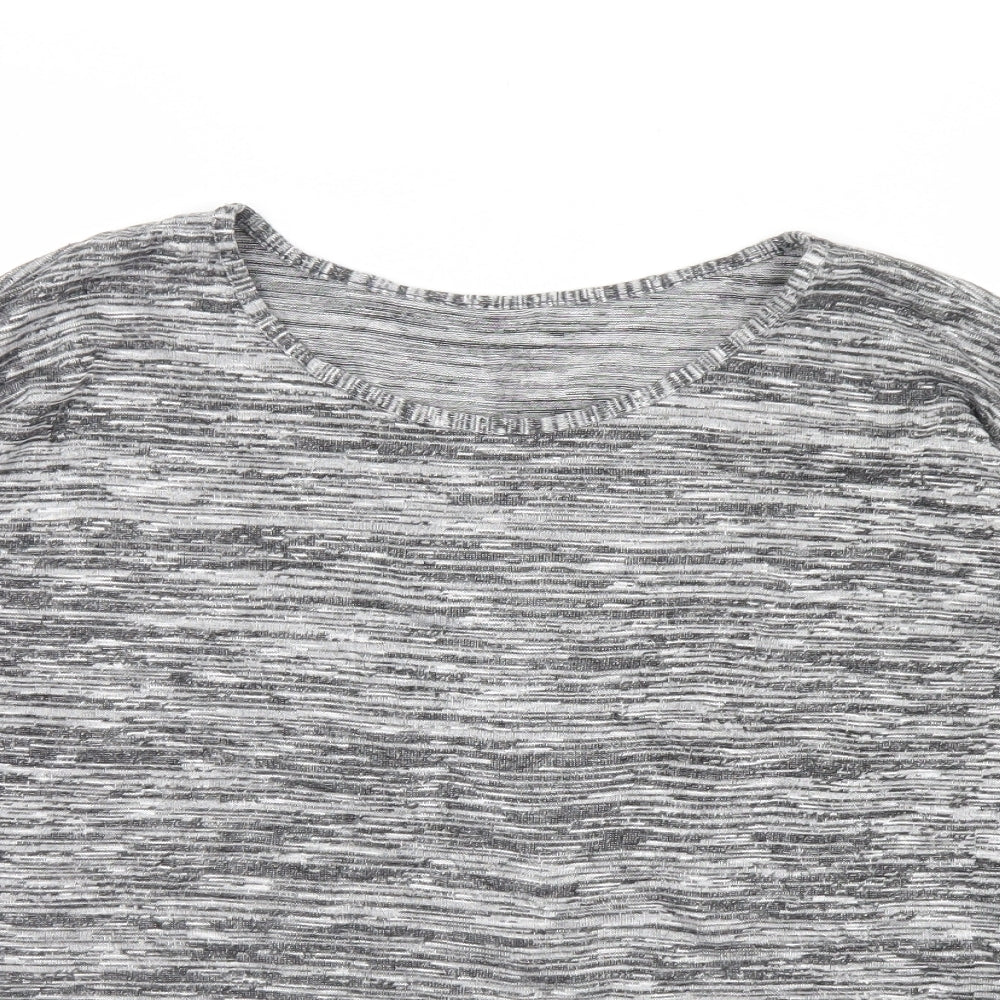 Blooming Marvellous Womens Grey Striped  Cropped T-Shirt Size 10