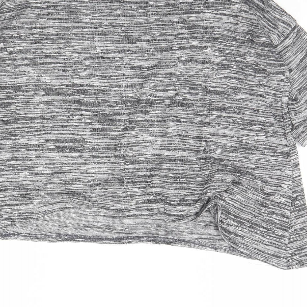 Blooming Marvellous Womens Grey Striped  Cropped T-Shirt Size 10