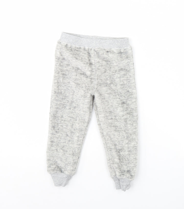 NEXT Girls Grey Solid Fleece Cami Pyjama Pants Size 2 Years
