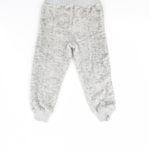 NEXT Girls Grey Solid Fleece Cami Pyjama Pants Size 2 Years