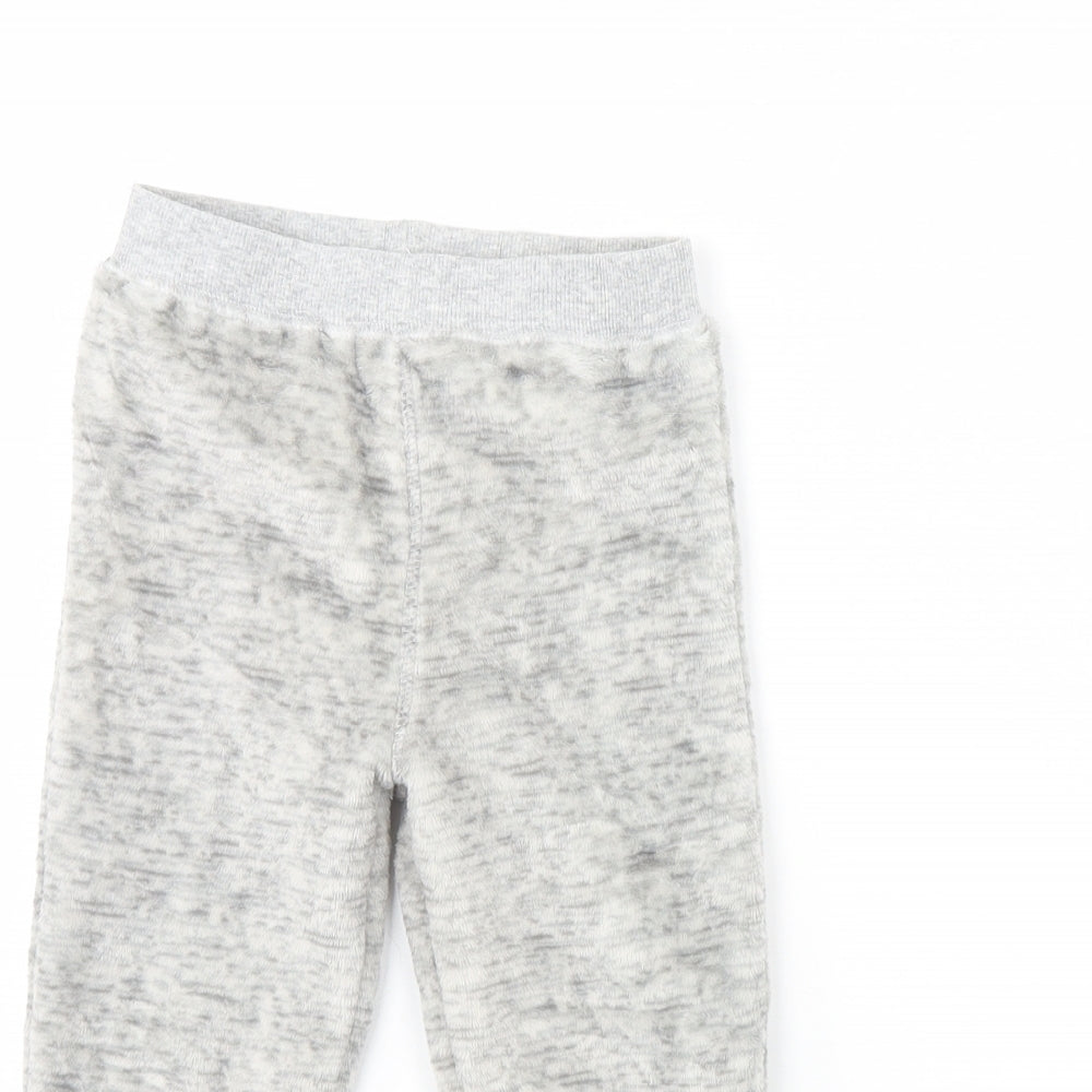 NEXT Girls Grey Solid Fleece Cami Pyjama Pants Size 2 Years