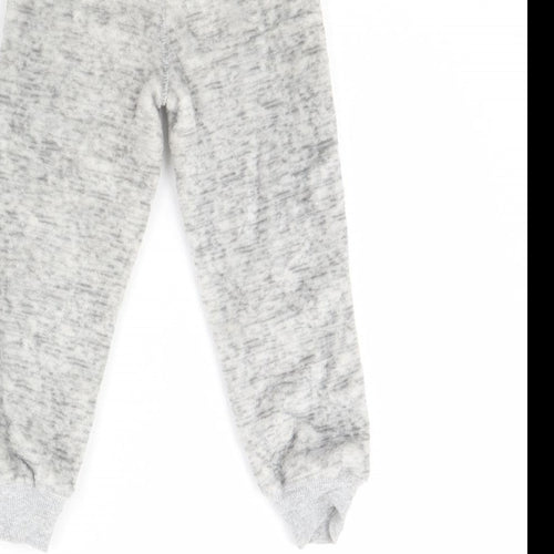 NEXT Girls Grey Solid Fleece Cami Pyjama Pants Size 2 Years
