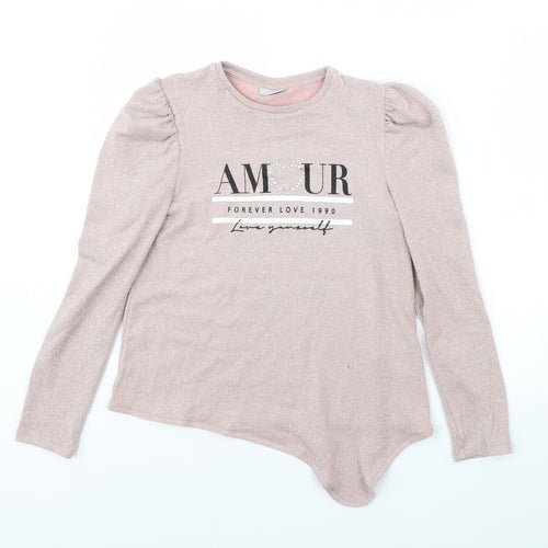 I Love Girls Wear Girls Pink   Pullover Jumper Size 12 Years  - Amour