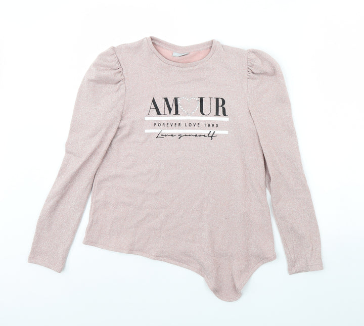 I Love Girls Wear Girls Pink   Pullover Jumper Size 12 Years  - Amour