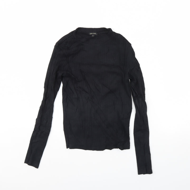 River Island Womens Black Basic Blouse Size 8