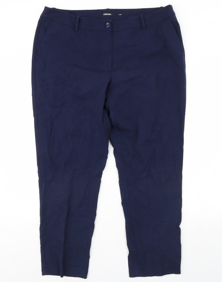 Olsen Womens Blue Trousers Size 40 in L29 in