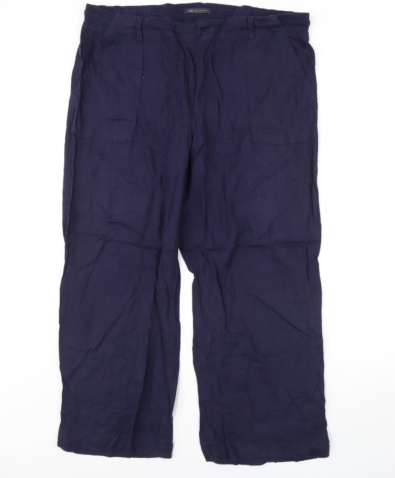 m&s Womens Blue   Trousers  Size 18 L30 in