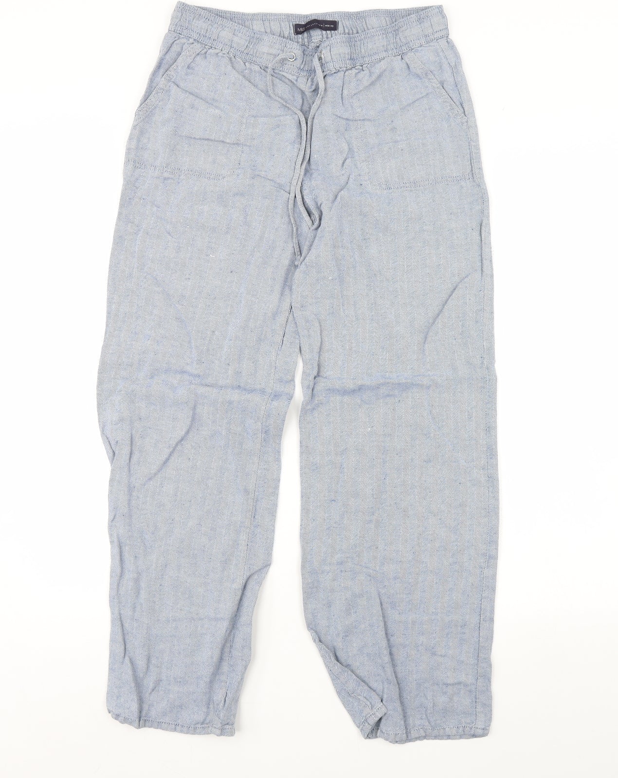 m&s Womens Blue   Trousers  Size 10 L28 in