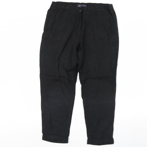 m&s Womens Black   Trousers  Size 12 L28 in