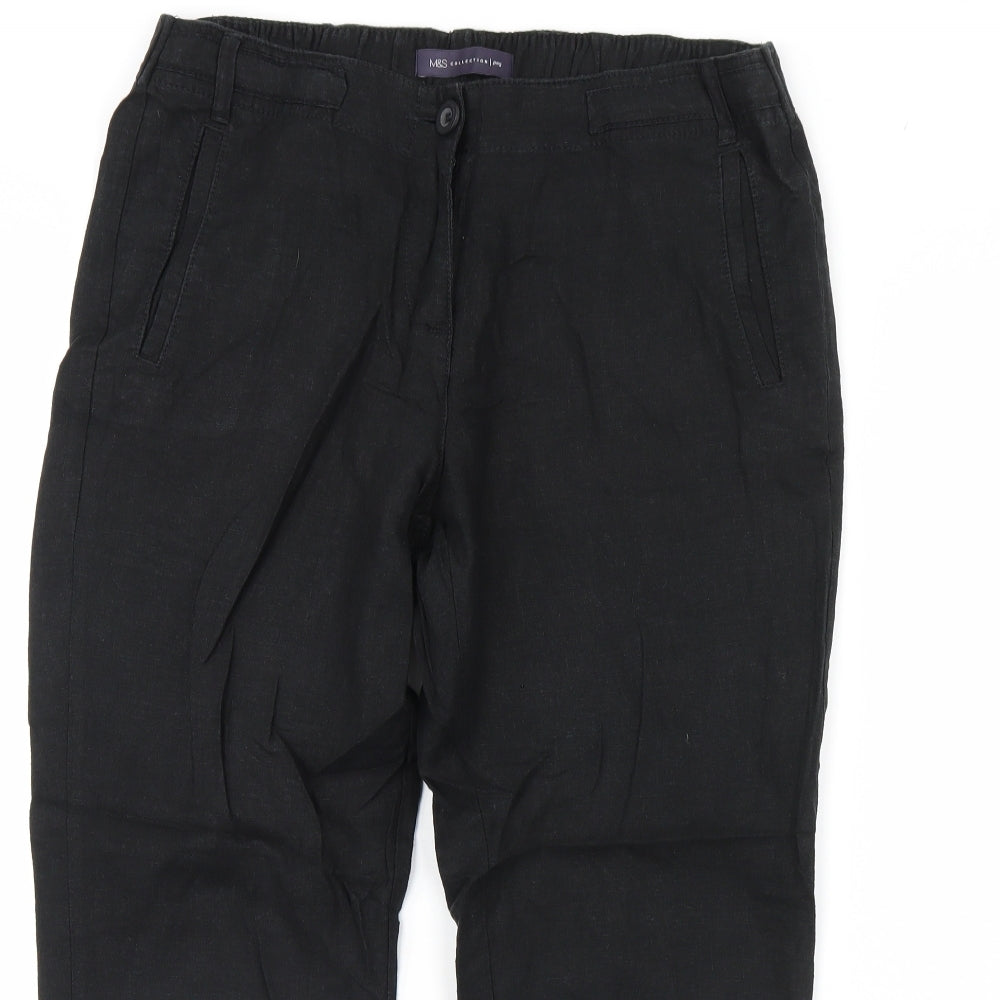 m&s Womens Black   Trousers  Size 12 L28 in