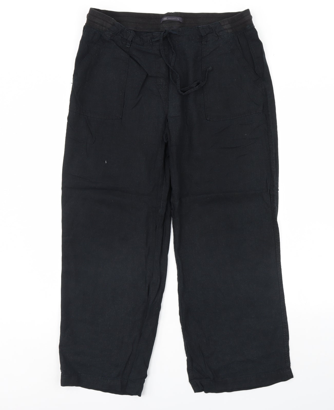 M&S Womens Black   Trousers  Size 14 L31 in