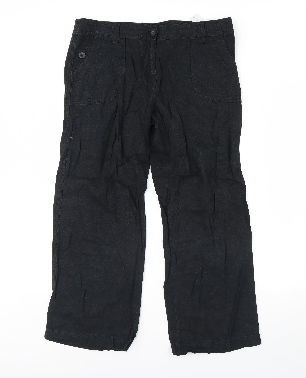 m&s Womens Black   Trousers  Size 14 L28 in