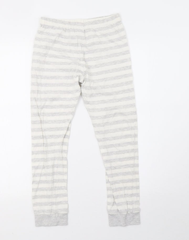 F&F Girls White Striped   Pyjama Pants Size 10-11 Years