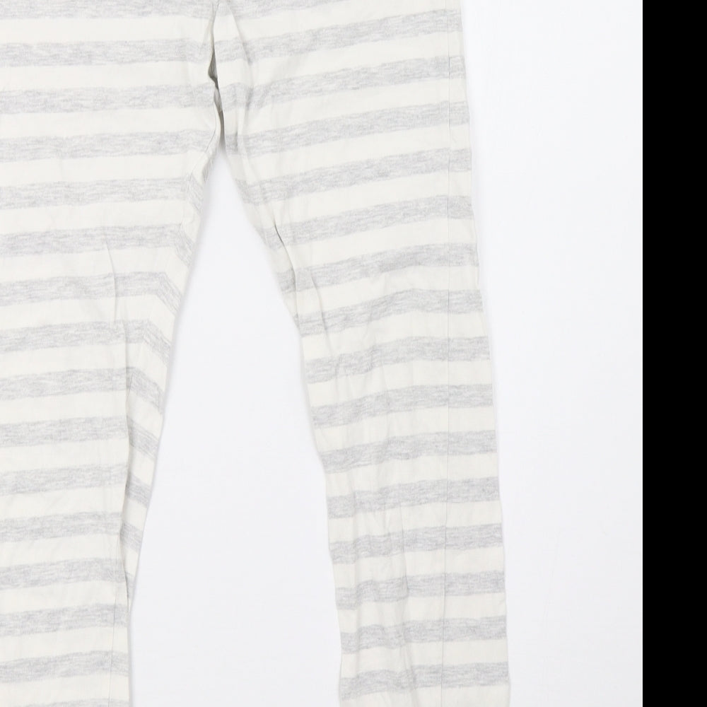 F&F Girls White Striped   Pyjama Pants Size 10-11 Years