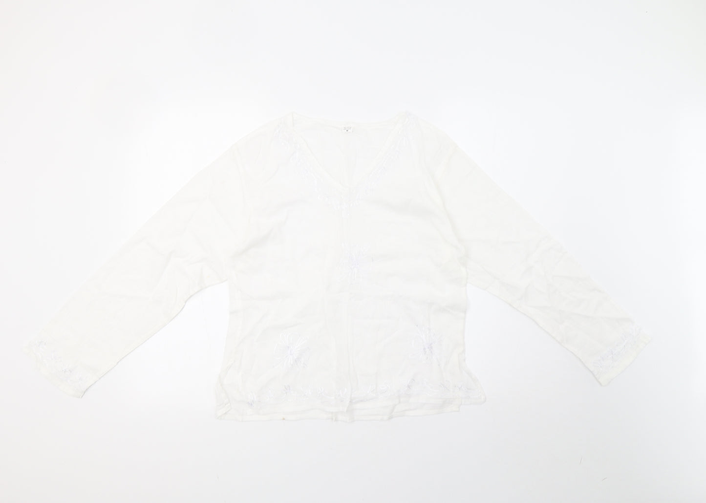 Preworn Womens White   Basic Blouse Size M