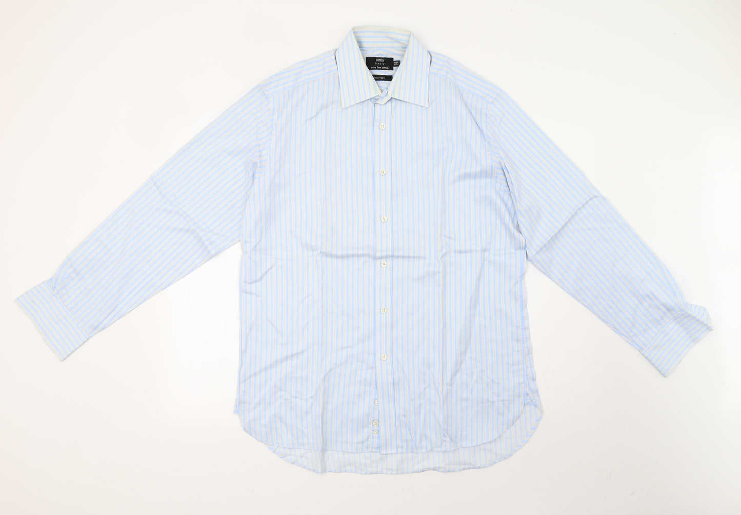 Marks and Spencer Mens Grey Striped   Button-Up Size L