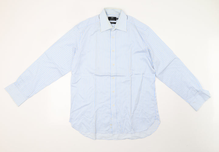 Marks and Spencer Mens Grey Striped   Button-Up Size L