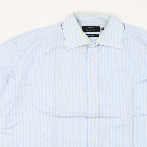 Marks and Spencer Mens Grey Striped   Button-Up Size L