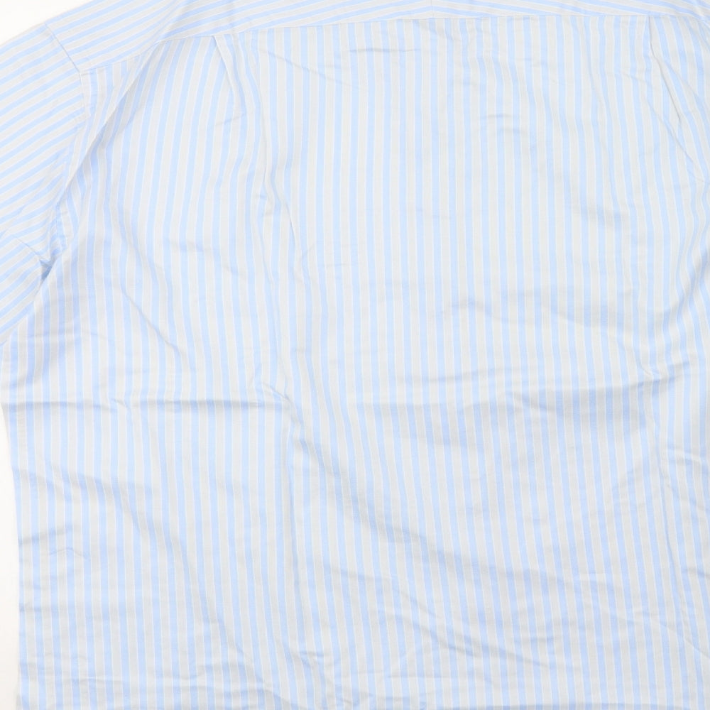 Marks and Spencer Mens Grey Striped   Button-Up Size L