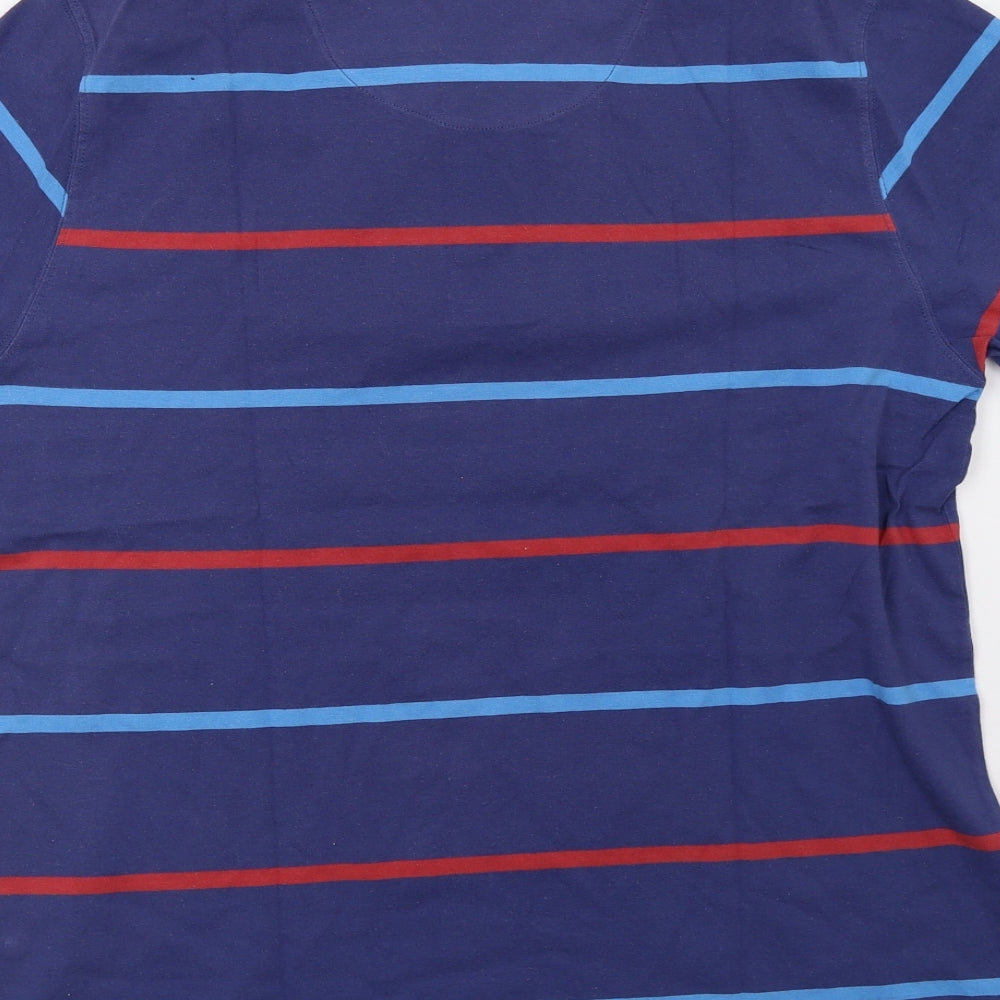 Joseph Turner Mens Blue Striped   Polo Size L