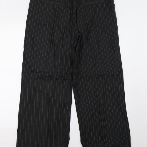NEXT Womens Black Striped  Trousers  Size 14 L32 in