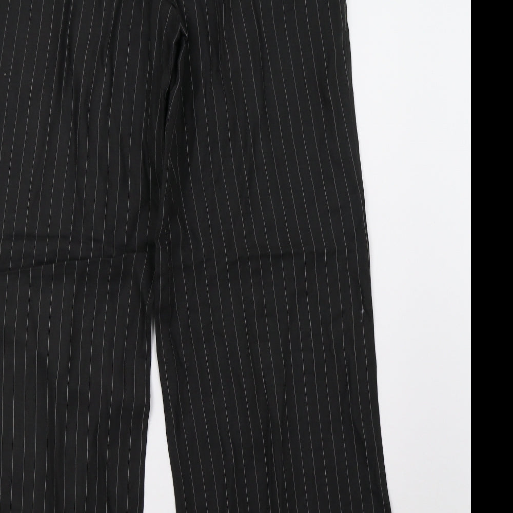 NEXT Womens Black Striped  Trousers  Size 14 L32 in