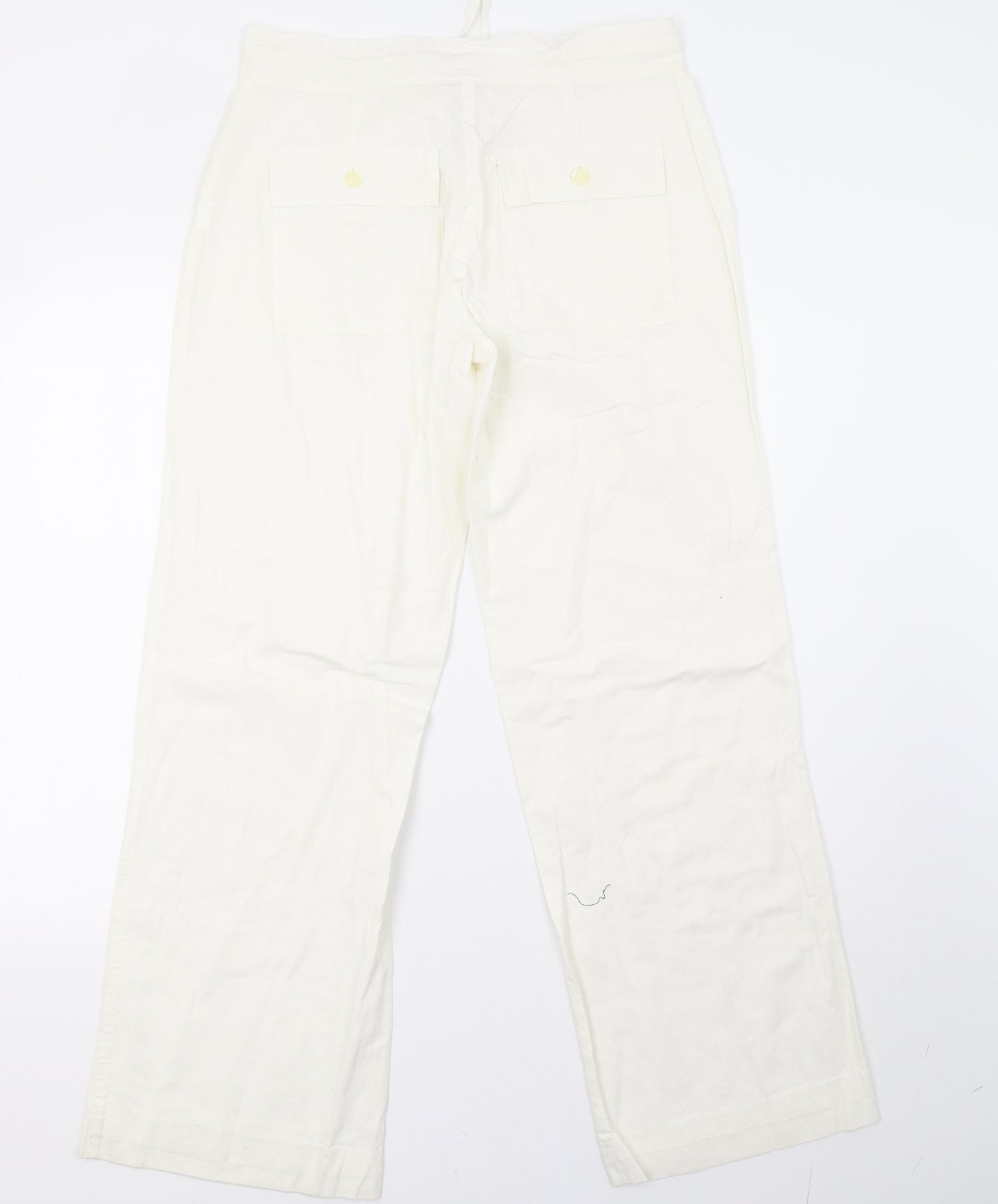 Preworn Womens White   Trousers  Size 12 L31 in