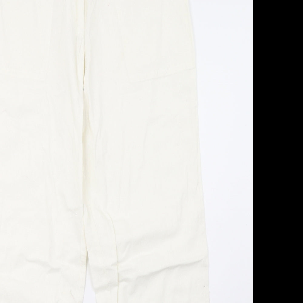 Preworn Womens White   Trousers  Size 12 L31 in