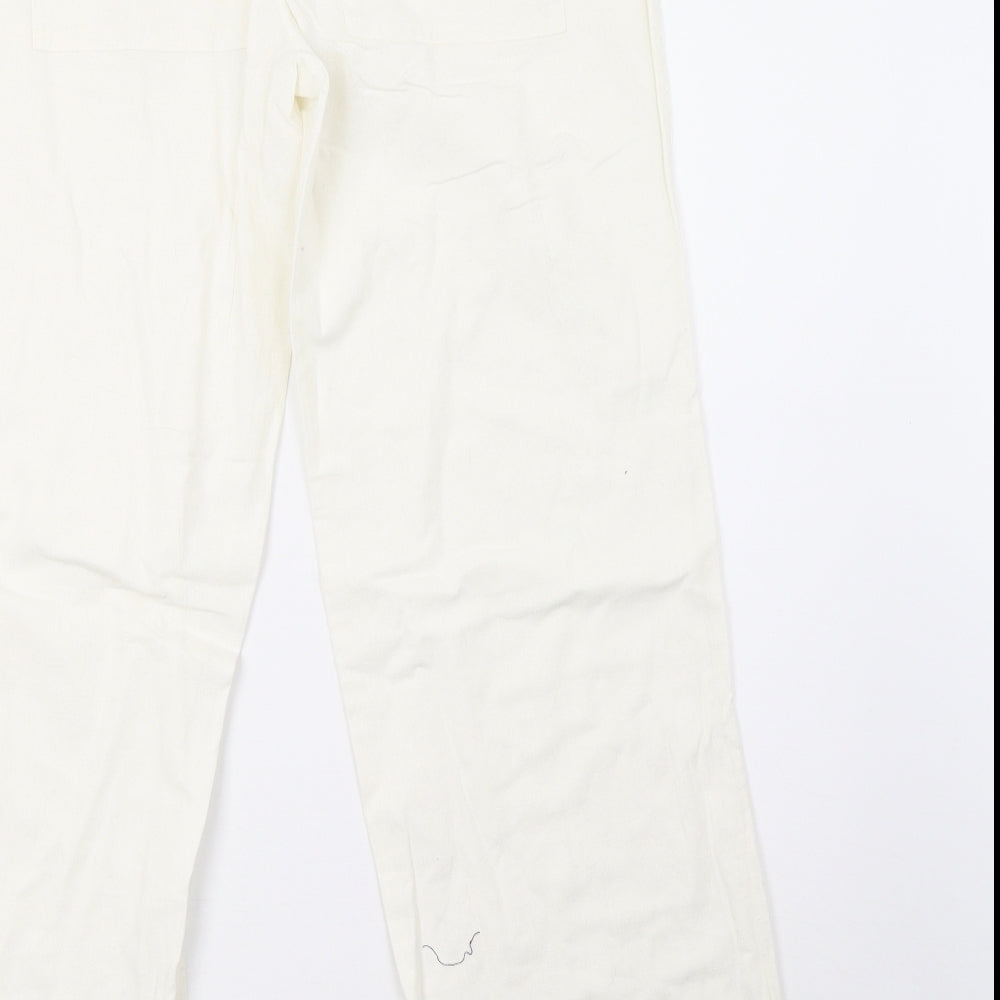 Preworn Womens White   Trousers  Size 12 L31 in