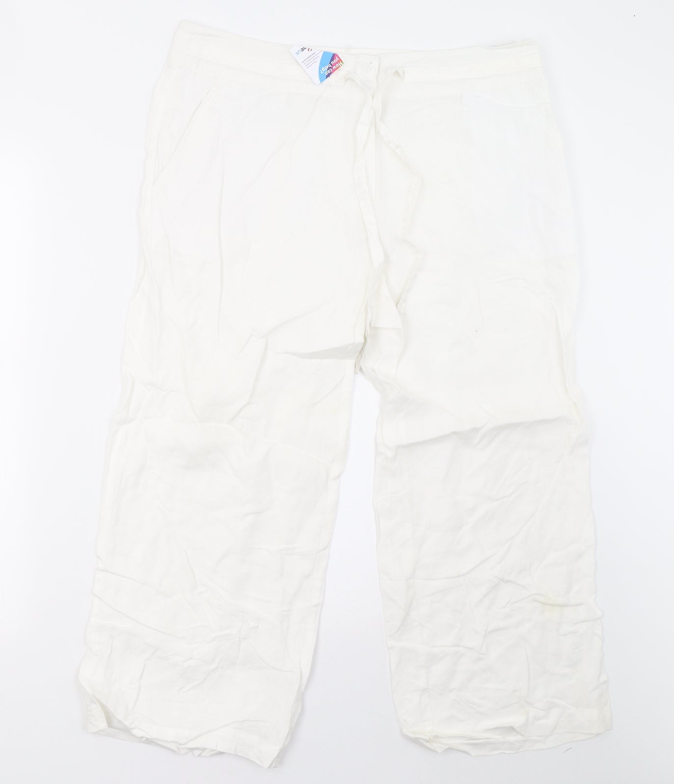 sainsburys Womens White   Trousers  Size 14 L25 in