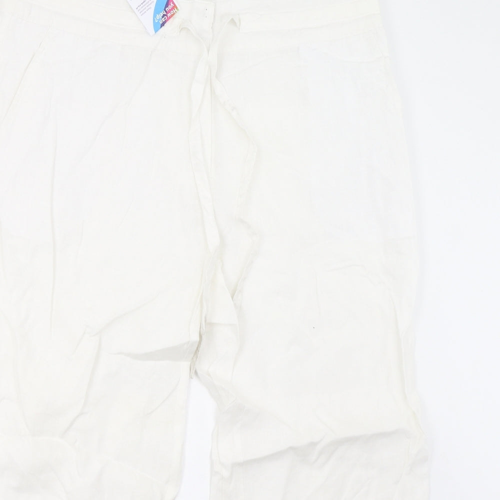sainsburys Womens White   Trousers  Size 14 L25 in